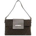 Pre-Owned Leather Bag Handbag Flap Bvlgari Brown Plate Mania BVLGARI Canvas Shoulder (Good) One