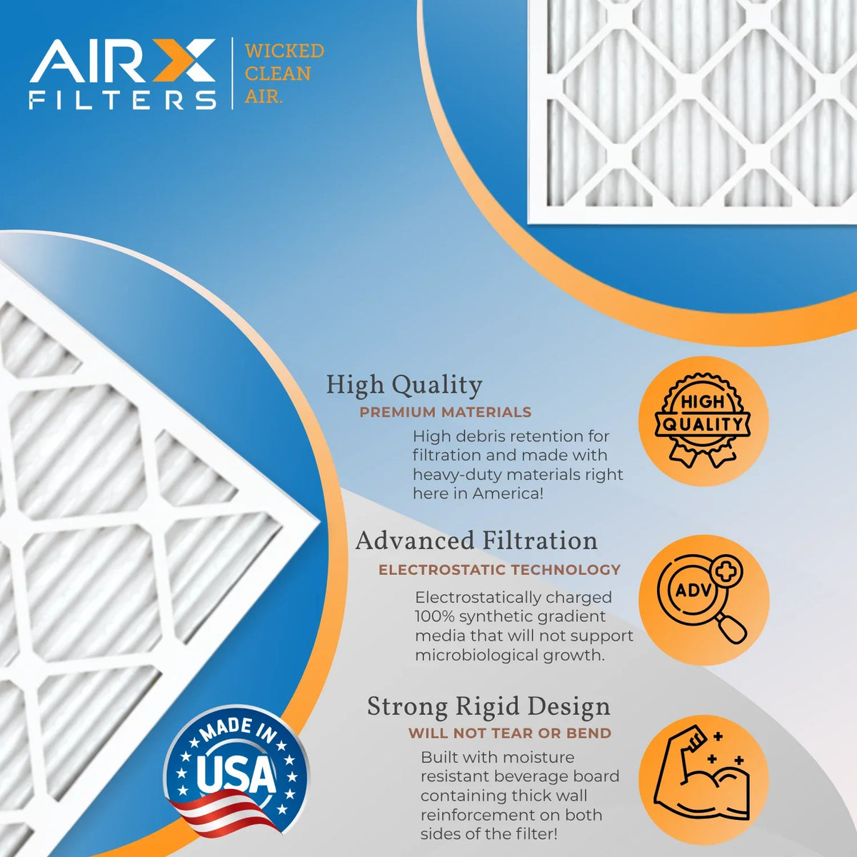 Furnace Filters Made AIRX WICKED MERV 10x24x1 Electrostatic by USA 5 Comparable AC Filter 700 HVAC to Pack 6 Filter MPR CLEAN Premium & FILTERS Pleated Conditioner AIR. 8 10x24x1 Air FPR Air