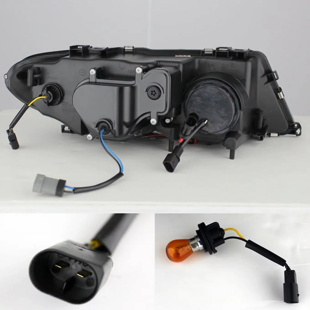 Doors + Black Projector 2 - E46 BMW RH LH LED Coupe AKKON For Halo 3-Series Lamps Ring Replacement Headlights