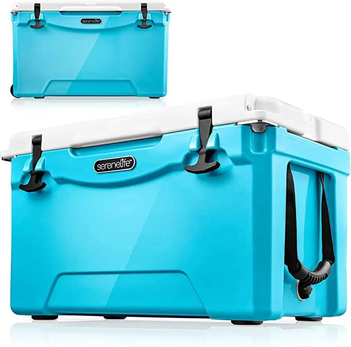75 (Blue) Handles, Portable Cooler Quart Box Cooler SereneLife Travel Lightweight Ice Heavy-Duty W/