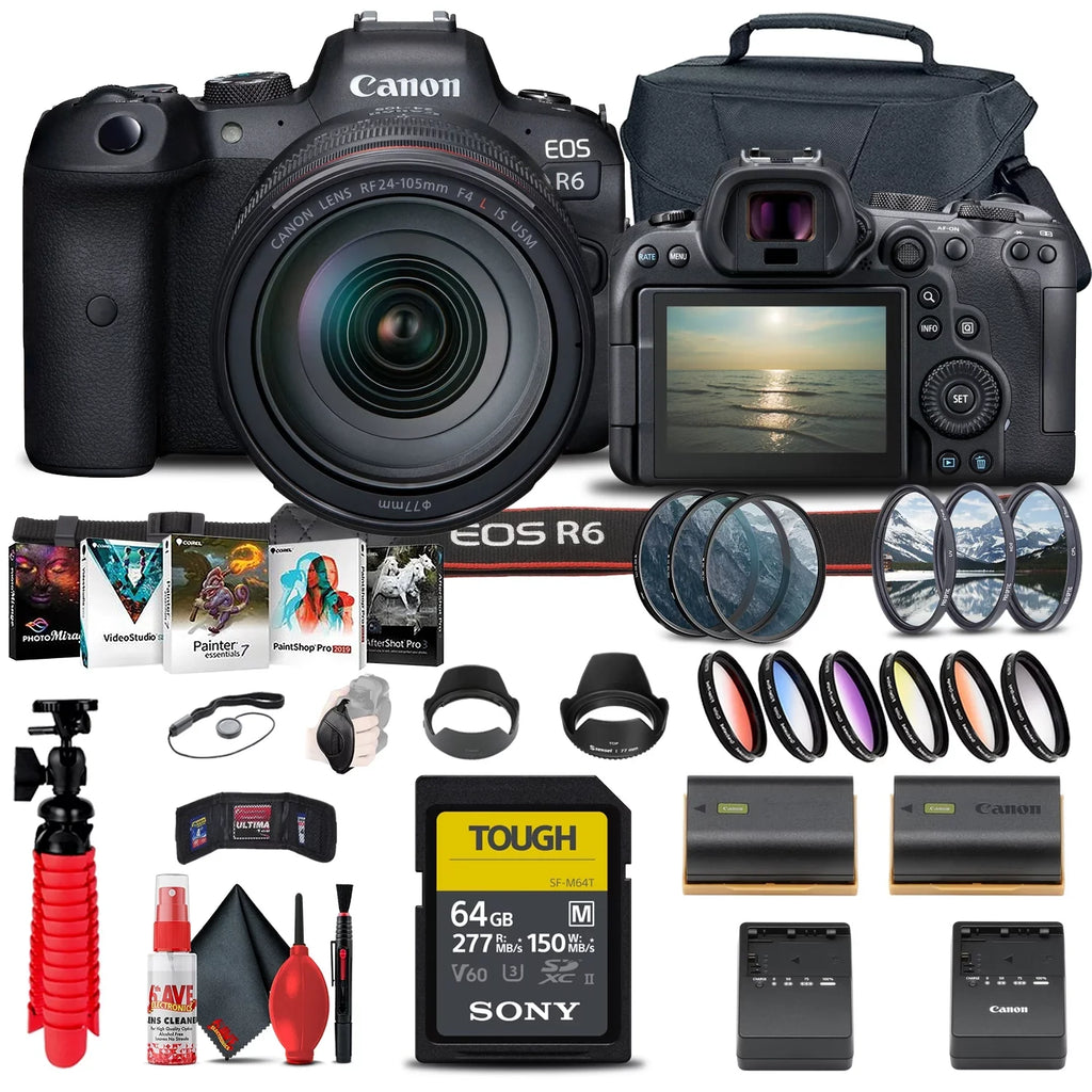 Canon f/4L (4082C012) More EOS Mirrorless R6 with Camera 24-105mm + Lens
