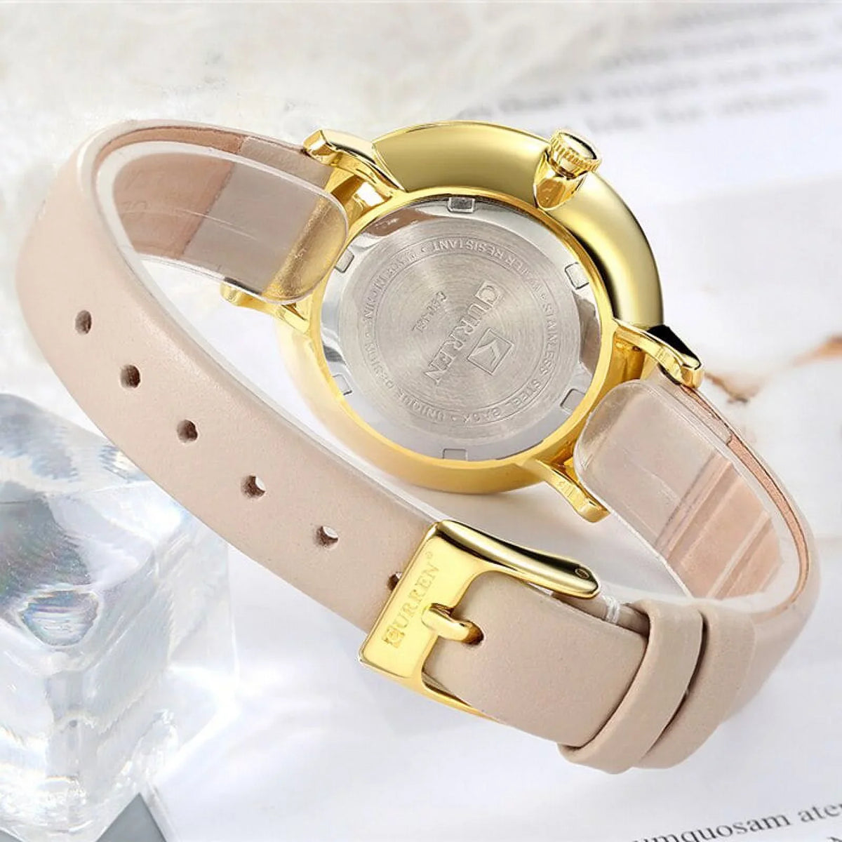 Watch Clock Brand - Feminino Pink Wristwatch Wristwatches Relogio Luxury Curren With Quartz Leather Top Rhinestone Women Fashion Ladies Watches Quartz