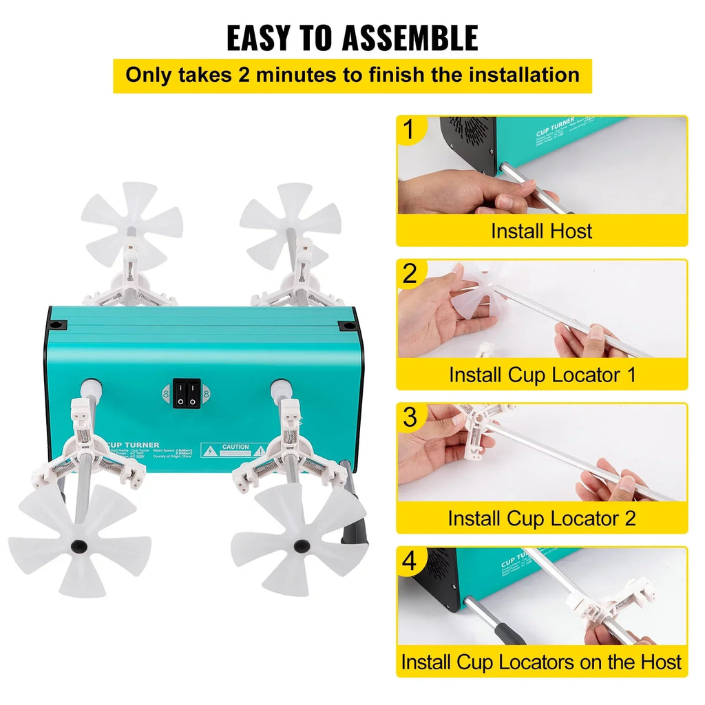 Mute DIY 2 Multiple Switches Spinner 4 Rotator Crafts Tumbler, Speeds Machine BENTISM for Removable Turner Kit Motor, Tumbler Crafts for Independent 4 with Glitter 4 Arms, and Adjustable Epoxy Cup