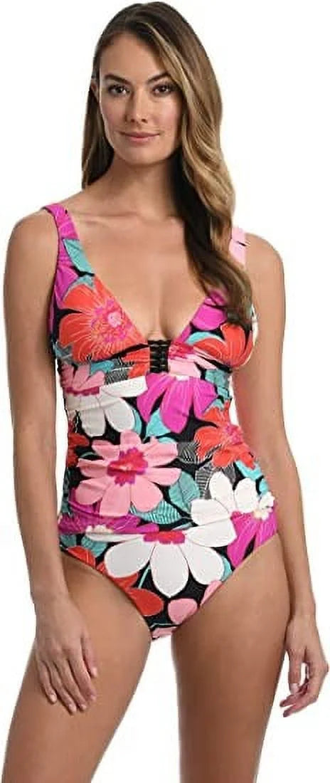 Top Knot Pink Swimsuit Trim Size 6 Tankini La Blanca Women's