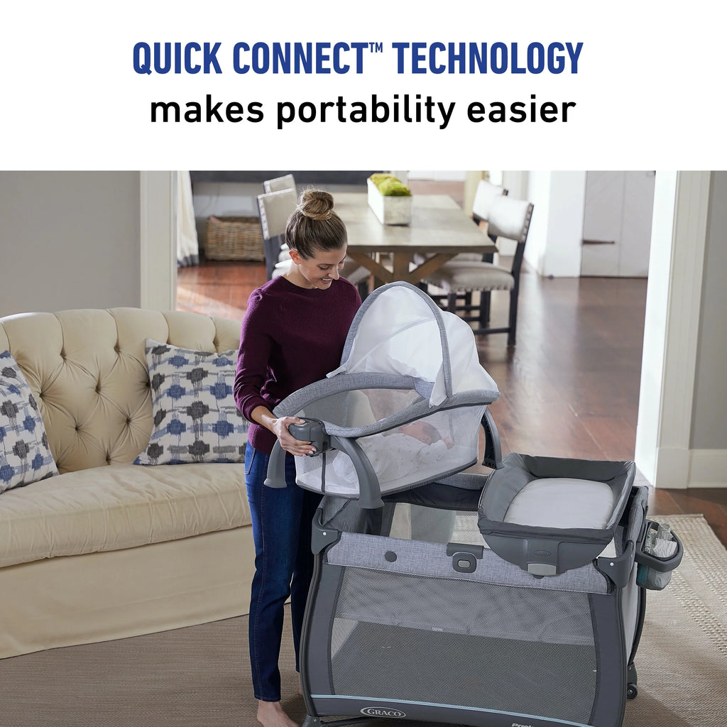 Bassinet Pack Play Playard, Connect Quick 'n Graco Alex Portable