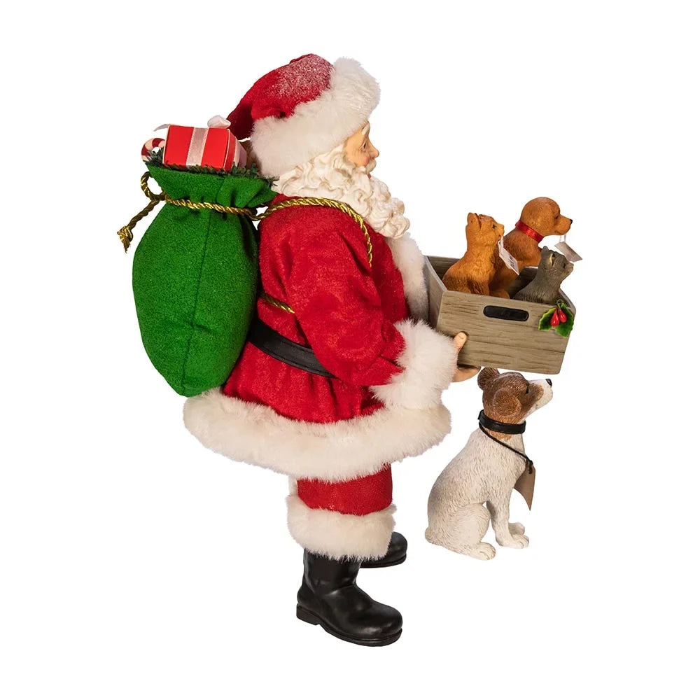 2 Adler Fabriché™ 10.5-Inch Adopt-a-Pet Dog, Santa Piece with Kurt Set