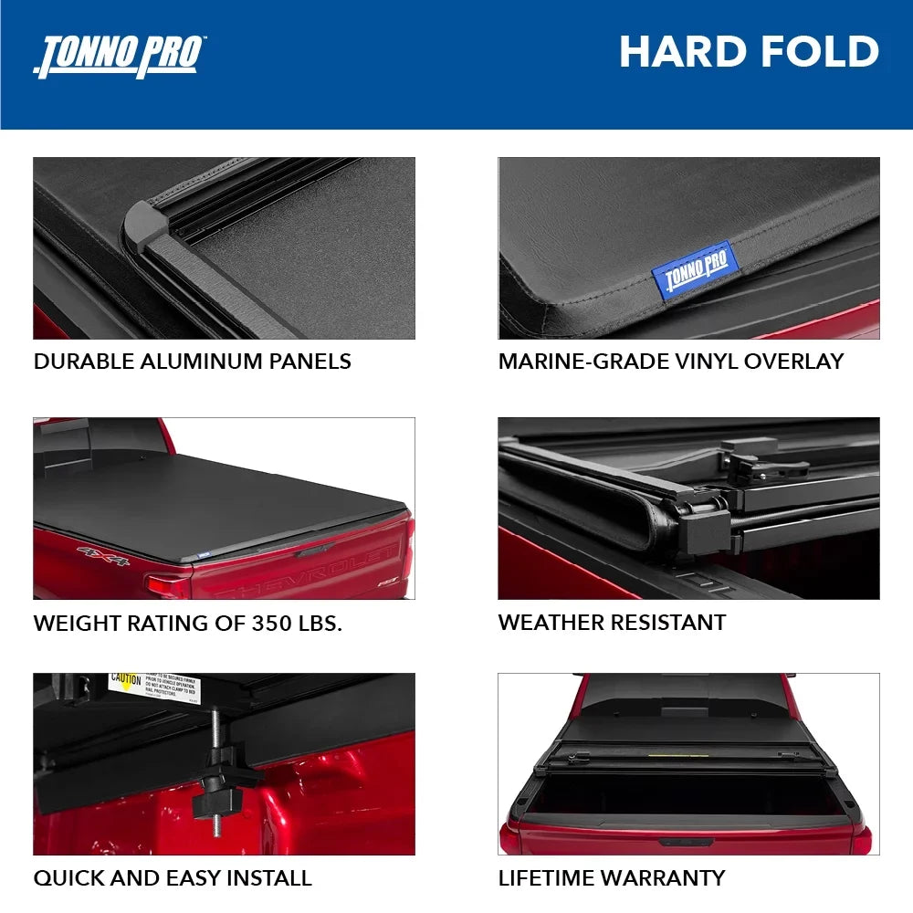 2016 Duty Super Fits Cover F-250/350 Bed Truck Folding Fold, Hard | Tonno Bed Tonneau Pro 6' 1999 Hard 9" (81") | Ford - HF-366