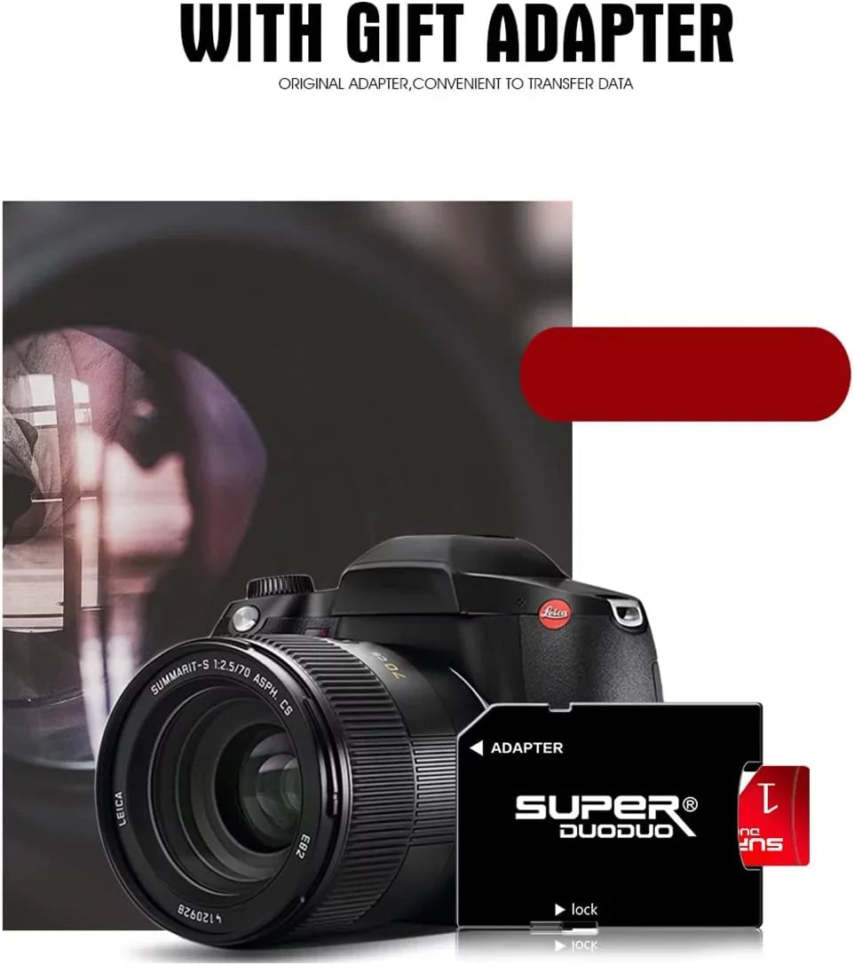 Memory 1TB 1TB and TF Cl10 Adapter 1TB Cams,Action SD Speed High ro GOPRO,Dash for 1TB