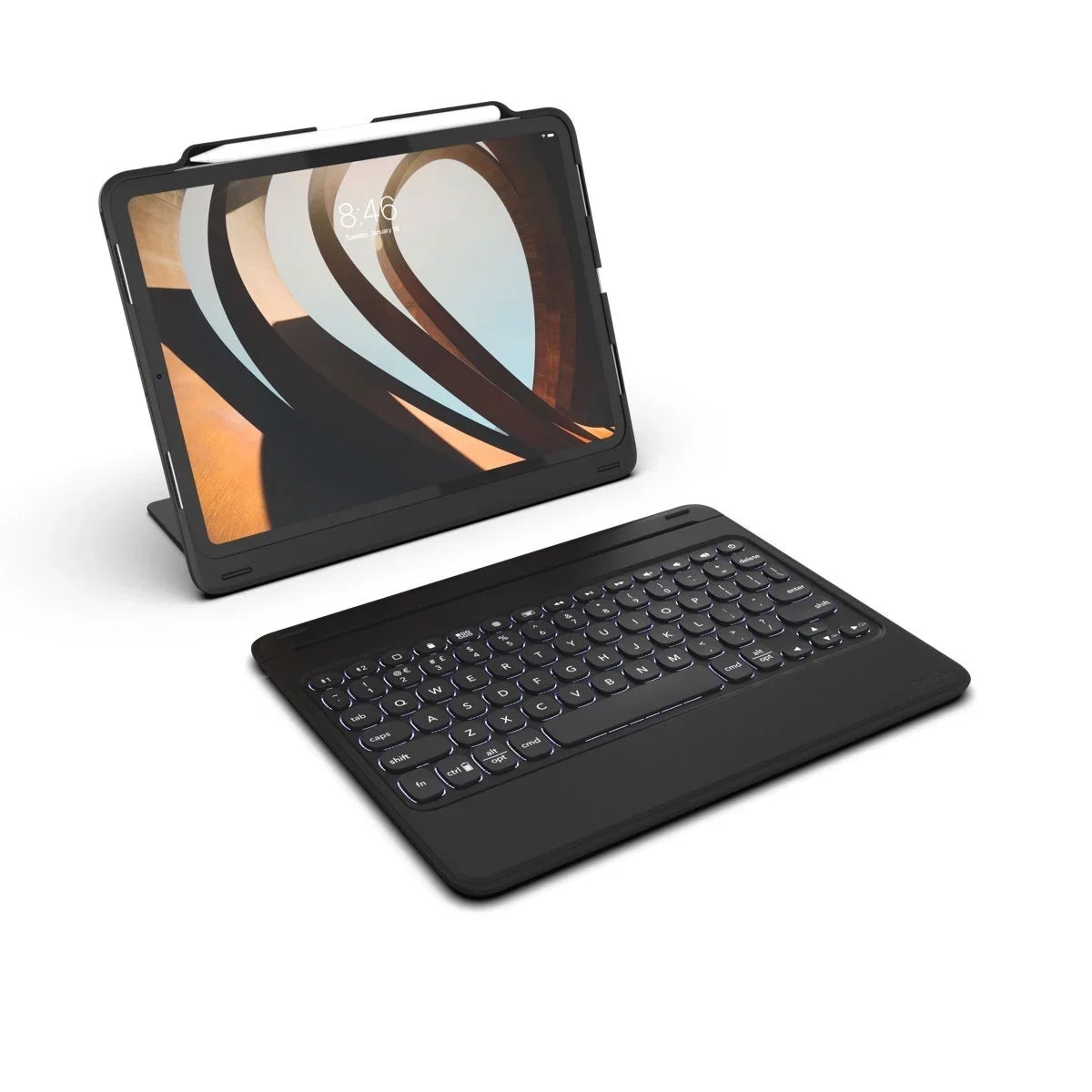 (2020) (2018) iPad 12.9" Rugged Bluetooth - Go Gen and Gen for Durable 3 Black ZAGG Pro Case Keyboard - 4 Book and -
