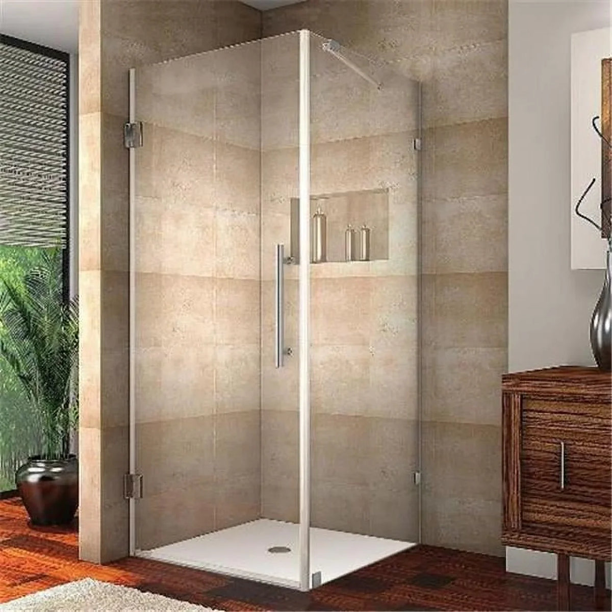 Shower 72 - in. 36 x x Chrome Completely Frameless in Aquadica Square Enclosure 36