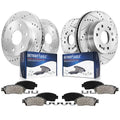 Sierra Tahoe ESV Escalade Rear XL Suburban Drilled & Chevy Replacement Brake 1500 Ceramic Rotors - Brake Axle Detroit Silverado Front Slotted Kit Brakes Pads Yukon for and