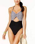 Women’s Hula One-Piece XS) (Black/White, Swimsuit Cutout Honey