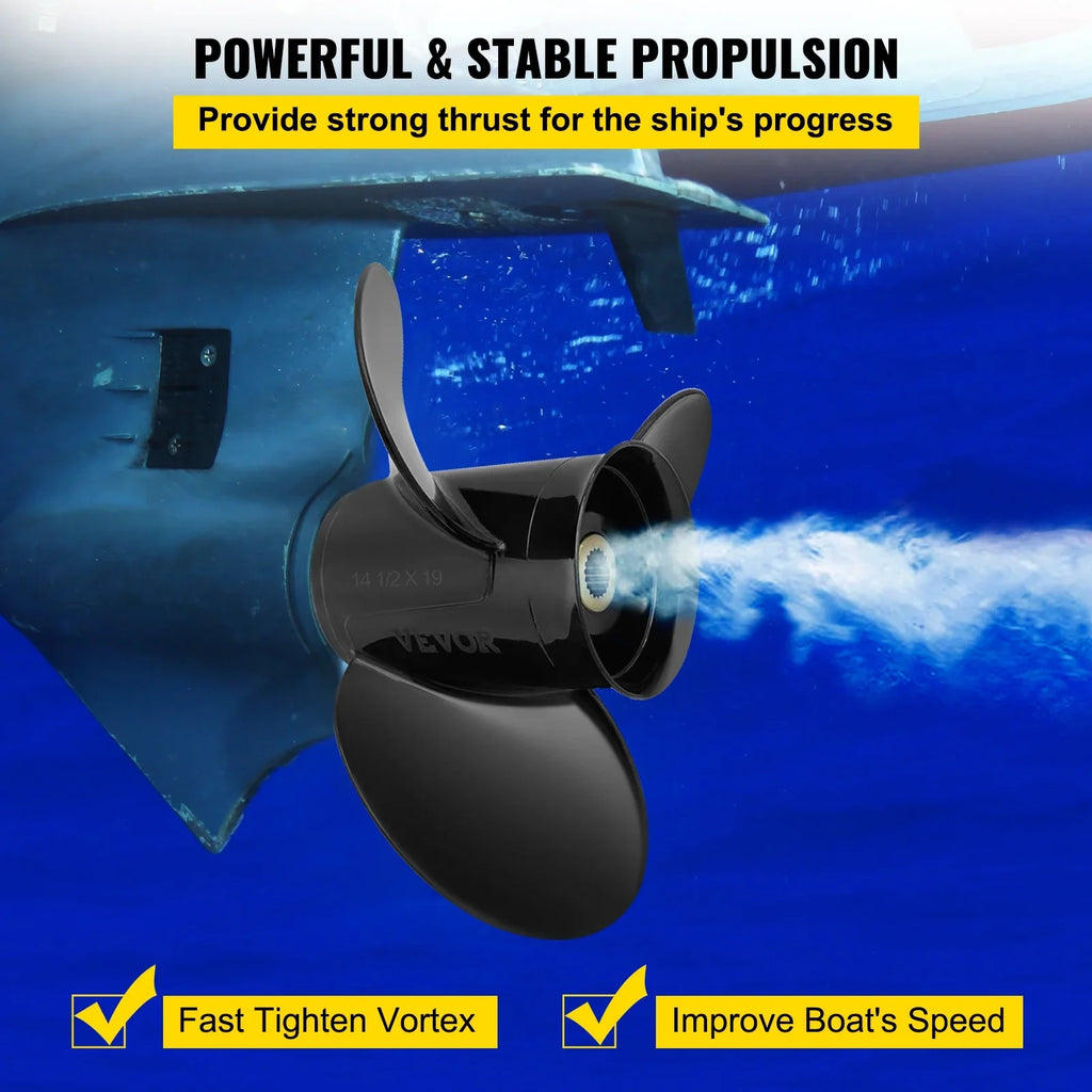 14.5" Outboard Engine, Boat Spline VEVOR 3-Blade 19 Aluminium 3817468, Penta Teeth SX with Propeller Outboard Right-handed x Compatible & OEM Sterndrives Propeller, Propeller, for 19" Volvo Replace
