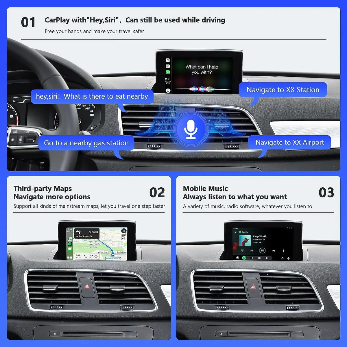 with Q3 Road MMI Car Camera Version), Carplay Wireless Top 3G, Audi Support Auto Mirrorlink, Year Android Retrofit Decoder, Module Carplay Kit 2014-2018 (HN+ Software for
