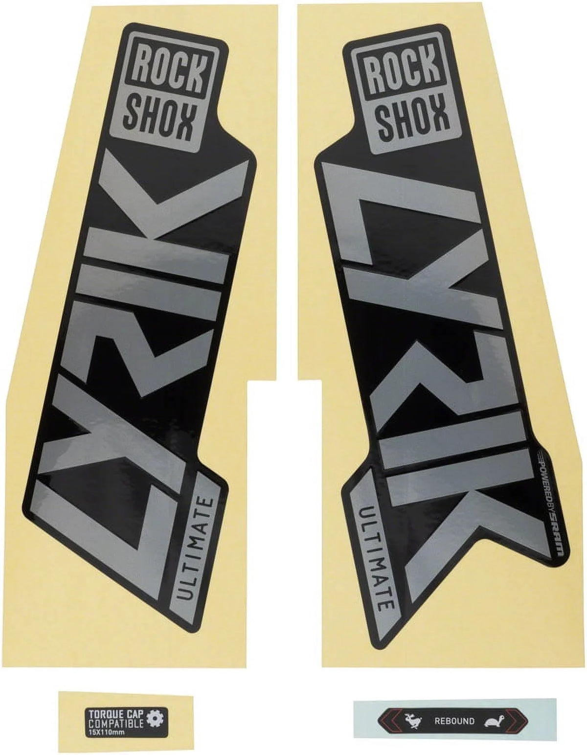 Rainbow Fork Gloss Decal 27.5"/29", Gloss Foil/High Ultimate, Black Kit Rockshox - Lyrik