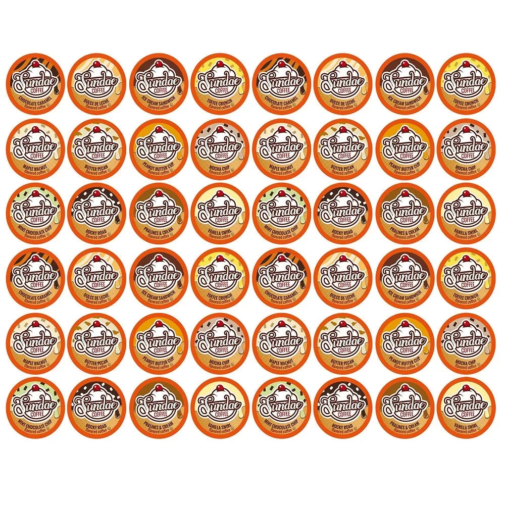 Variety Keurig Brewers Flavored Sundae 48 K-Cup Cream Ice Coffee Pack for K-Cups