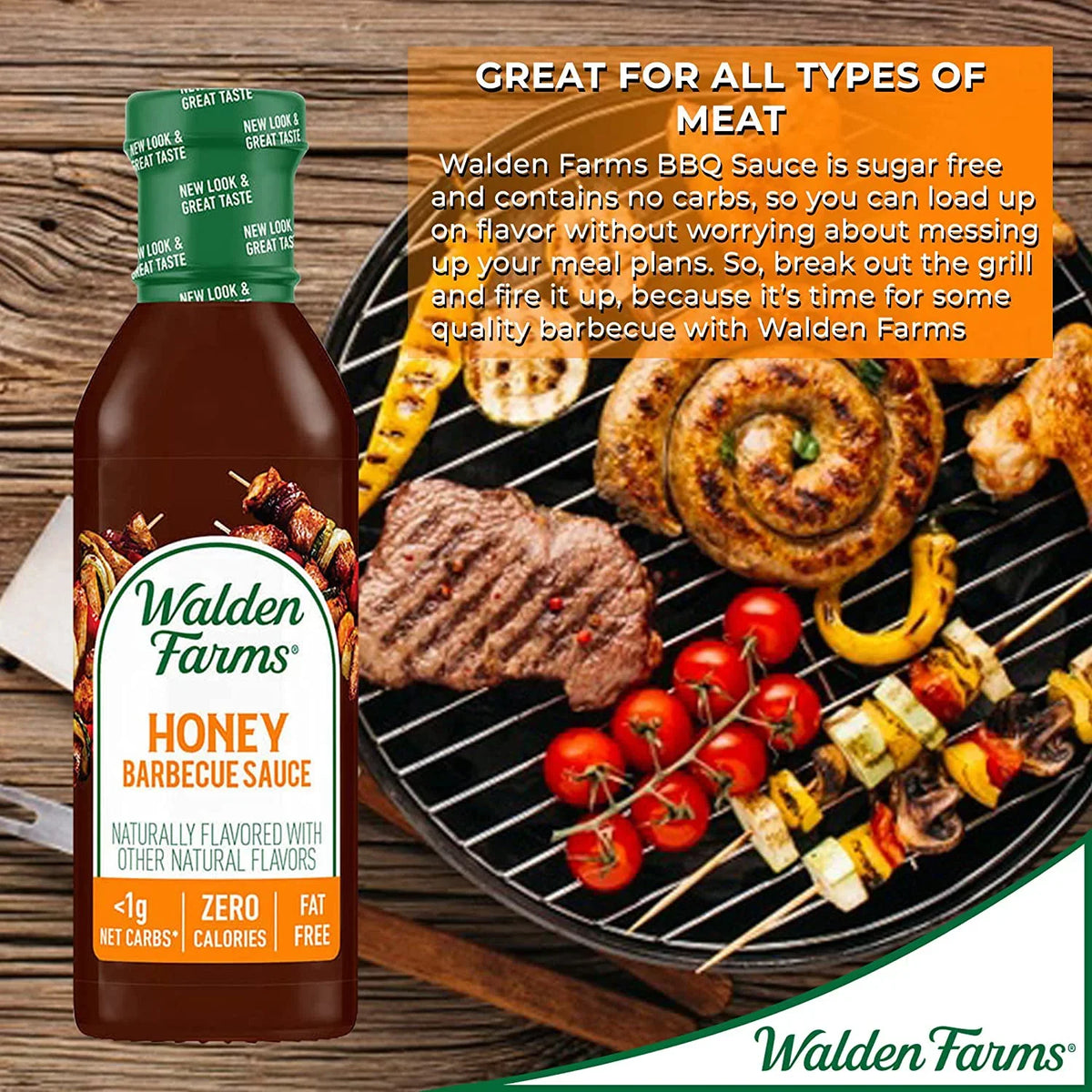 Farms of Walden Honey Pack Calorie oz Free 4 12 fl Sauce Barbecue