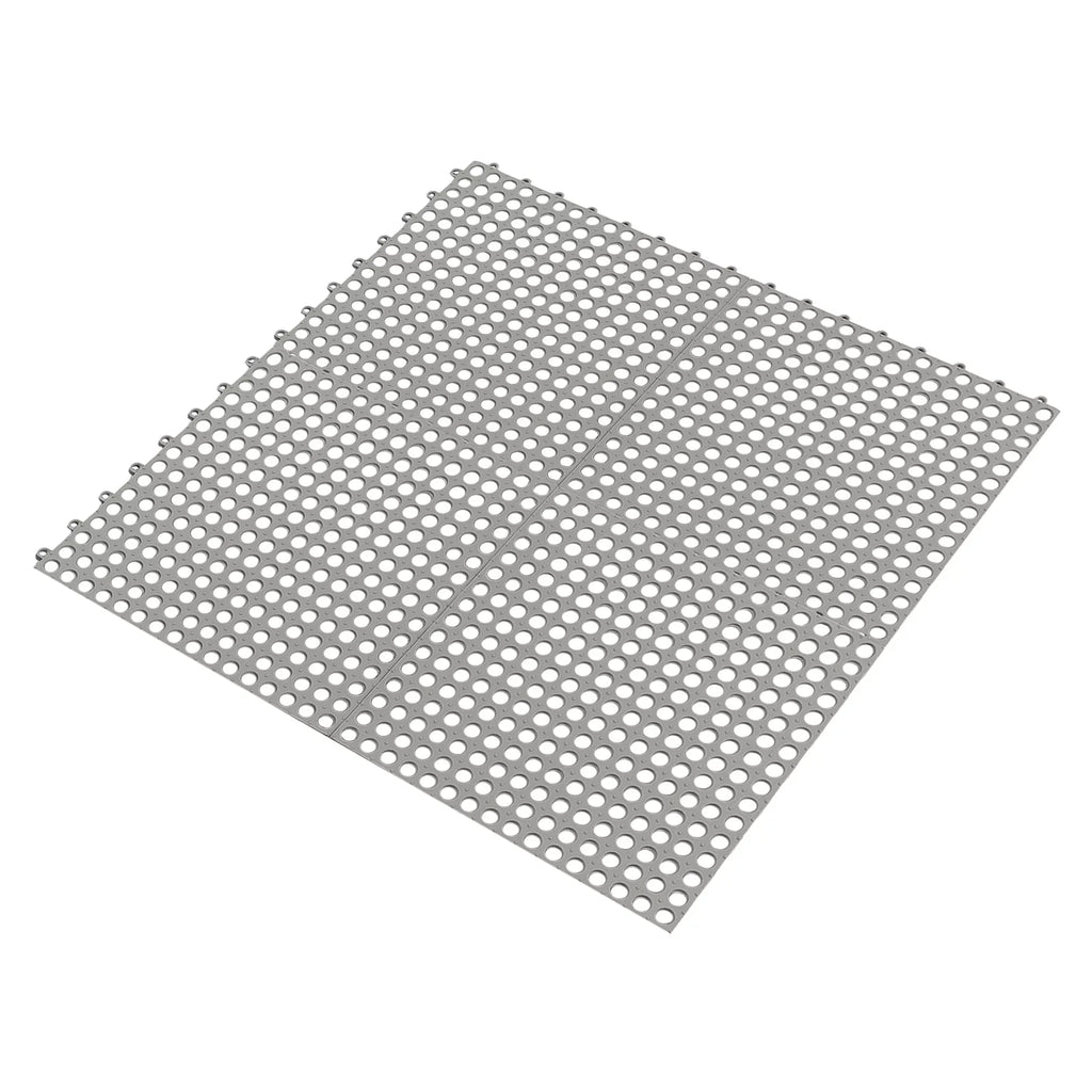 PVC with Nonslip Gray Floor Bathroom, Shower Drainage Bath Mat 11.8*11.8" for 24PCs Interlocking Holes Kitchen, Mat,Soft Pool